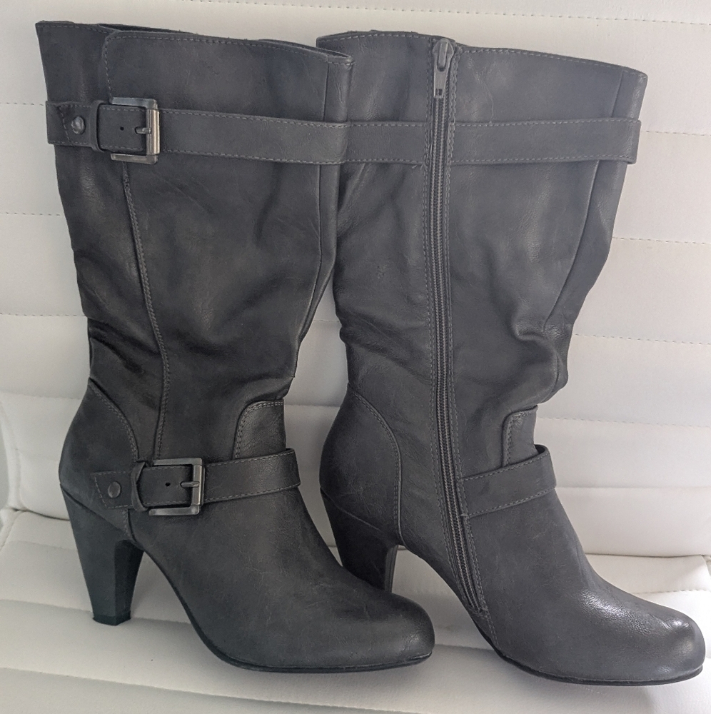 NINE WEST | charcoal grey mid boots